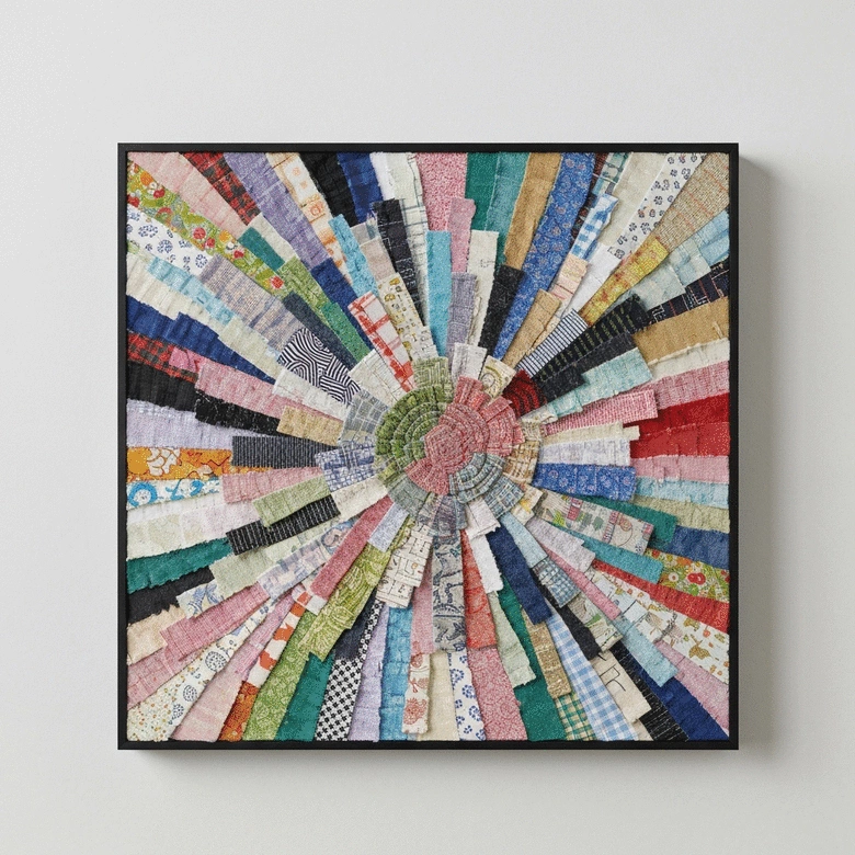 Upcycled Fabric Scrap Wall Art